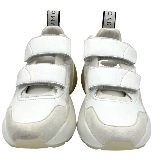 NWOB Stella McCartney White Beige Eclypse Touch Strap Sneakers - Sz 7 - Picture 4 of 7